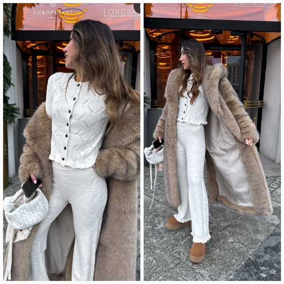 Zara Hooded Faux Fur Coat - Picture 5 of 14